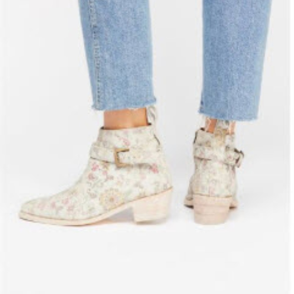 Free People Suede Caldera Western Floral Booties - Picture 3 of 7